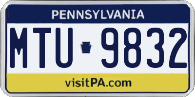 PA license plate MTU9832