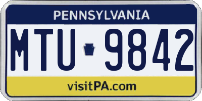 PA license plate MTU9842