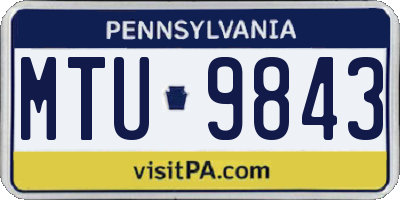 PA license plate MTU9843