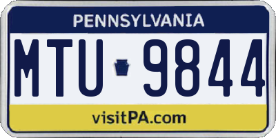 PA license plate MTU9844