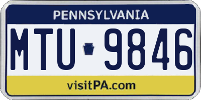 PA license plate MTU9846