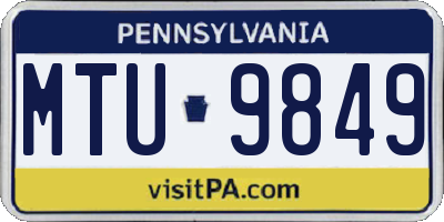 PA license plate MTU9849