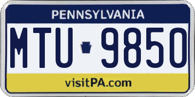 PA license plate MTU9850