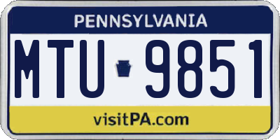 PA license plate MTU9851