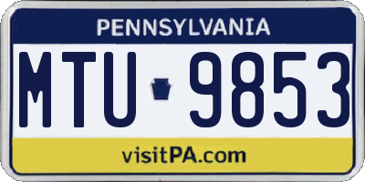 PA license plate MTU9853