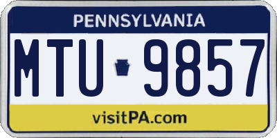 PA license plate MTU9857
