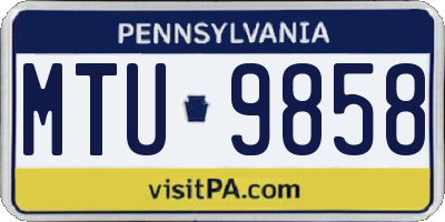 PA license plate MTU9858