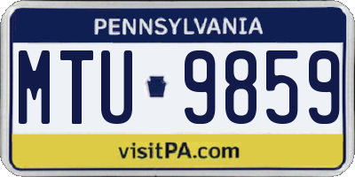 PA license plate MTU9859