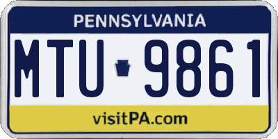PA license plate MTU9861