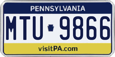 PA license plate MTU9866