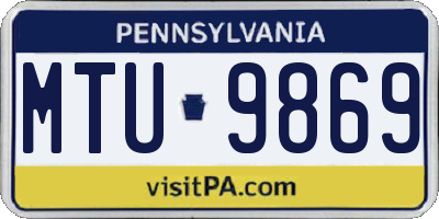 PA license plate MTU9869