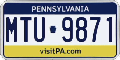 PA license plate MTU9871