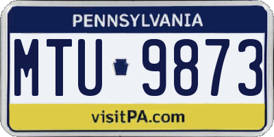 PA license plate MTU9873