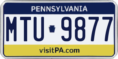 PA license plate MTU9877