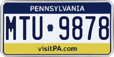 PA license plate MTU9878