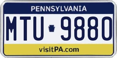 PA license plate MTU9880