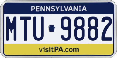 PA license plate MTU9882