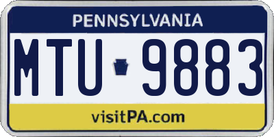 PA license plate MTU9883