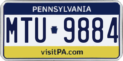 PA license plate MTU9884