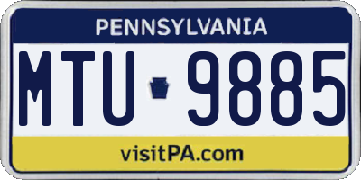 PA license plate MTU9885