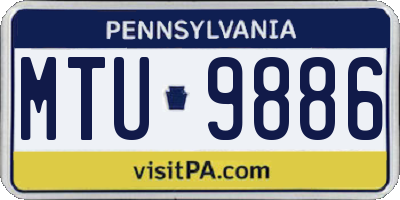 PA license plate MTU9886