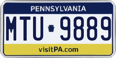 PA license plate MTU9889