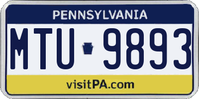 PA license plate MTU9893
