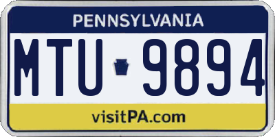 PA license plate MTU9894
