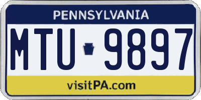 PA license plate MTU9897