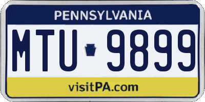 PA license plate MTU9899