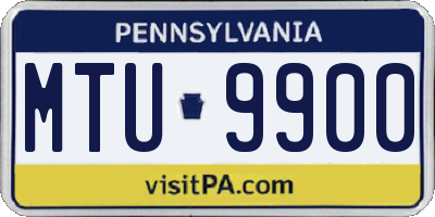 PA license plate MTU9900