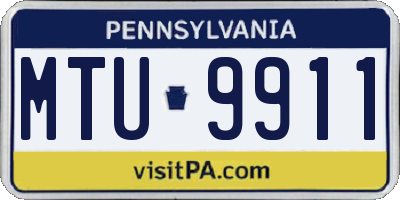 PA license plate MTU9911