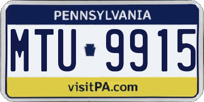 PA license plate MTU9915
