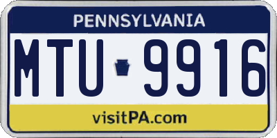 PA license plate MTU9916