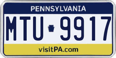 PA license plate MTU9917