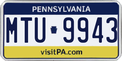 PA license plate MTU9943