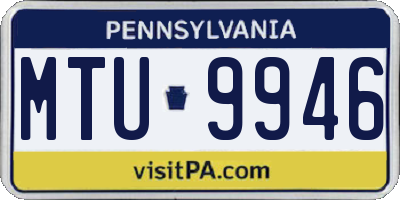 PA license plate MTU9946