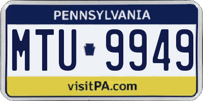 PA license plate MTU9949