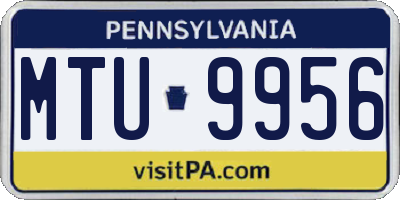 PA license plate MTU9956
