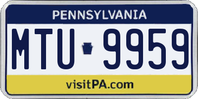 PA license plate MTU9959