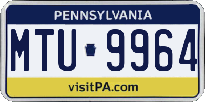 PA license plate MTU9964