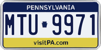 PA license plate MTU9971