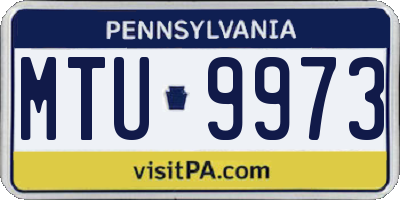 PA license plate MTU9973