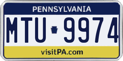 PA license plate MTU9974