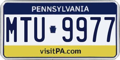 PA license plate MTU9977