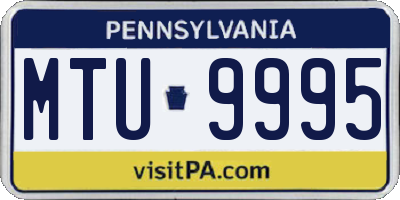 PA license plate MTU9995