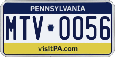 PA license plate MTV0056