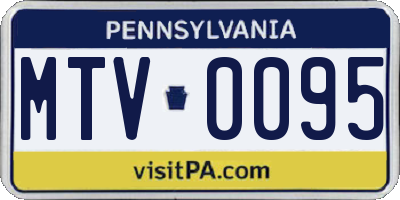 PA license plate MTV0095