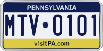 PA license plate MTV0101