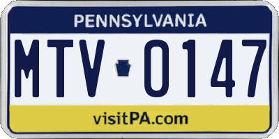 PA license plate MTV0147